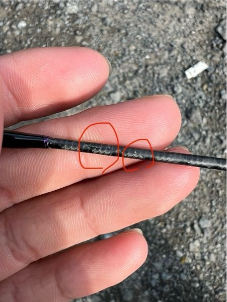 緊急です。不注意でロッドを倒してしまい、わかりにくいですが、写真 