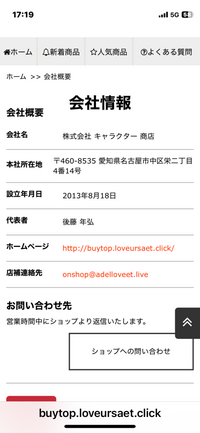 このショッピングサイトは安全でしょうか。知識のある方のご意見