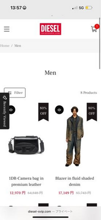 至急！DIESELのオンラインストアについて教えていただきたいです