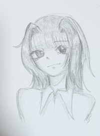 中学三年生が書いた絵です 中学生です。辛口で構いません。この絵、下手ですか？友達に