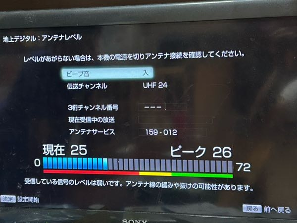 NHK総合だけ、アンテナレベルが低く映らないのですが、どんな要因 