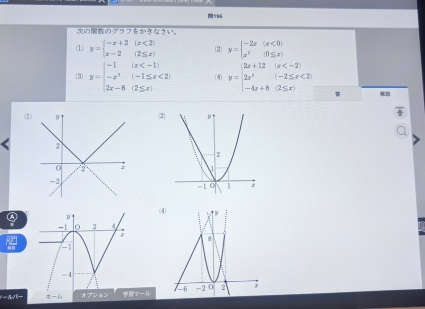 ！！至急！！コイン有り 中三数学関数教えてください泣泣泣泣 点線と実線の違いはなんですか、、？ グラフも書き方も本当に分からないので教えて欲しいですお願いいたします。