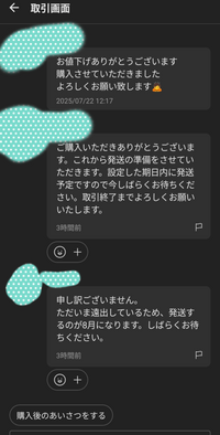 編集できないため発送日2〜3となっていますが前ページと同様4〜7日で願いします。 これナメてませんか？2〜3日で発送と書かれていたので購入しま