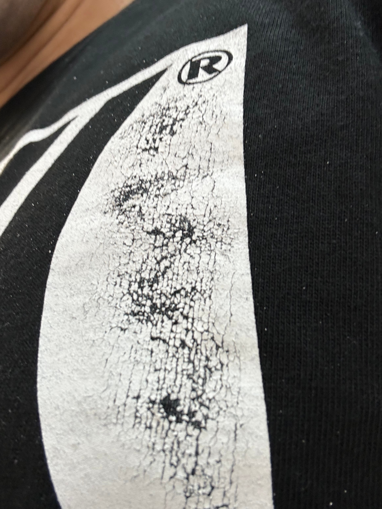 一度しか着ていないTシャツを洗濯したら、このようにプリントが剥が 