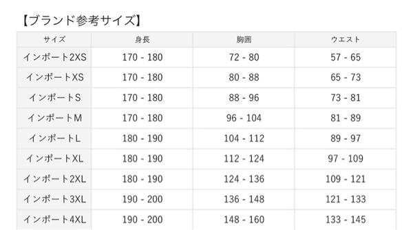 サッカーのユニフォームを買うつもりなのですが、インポートサイズが