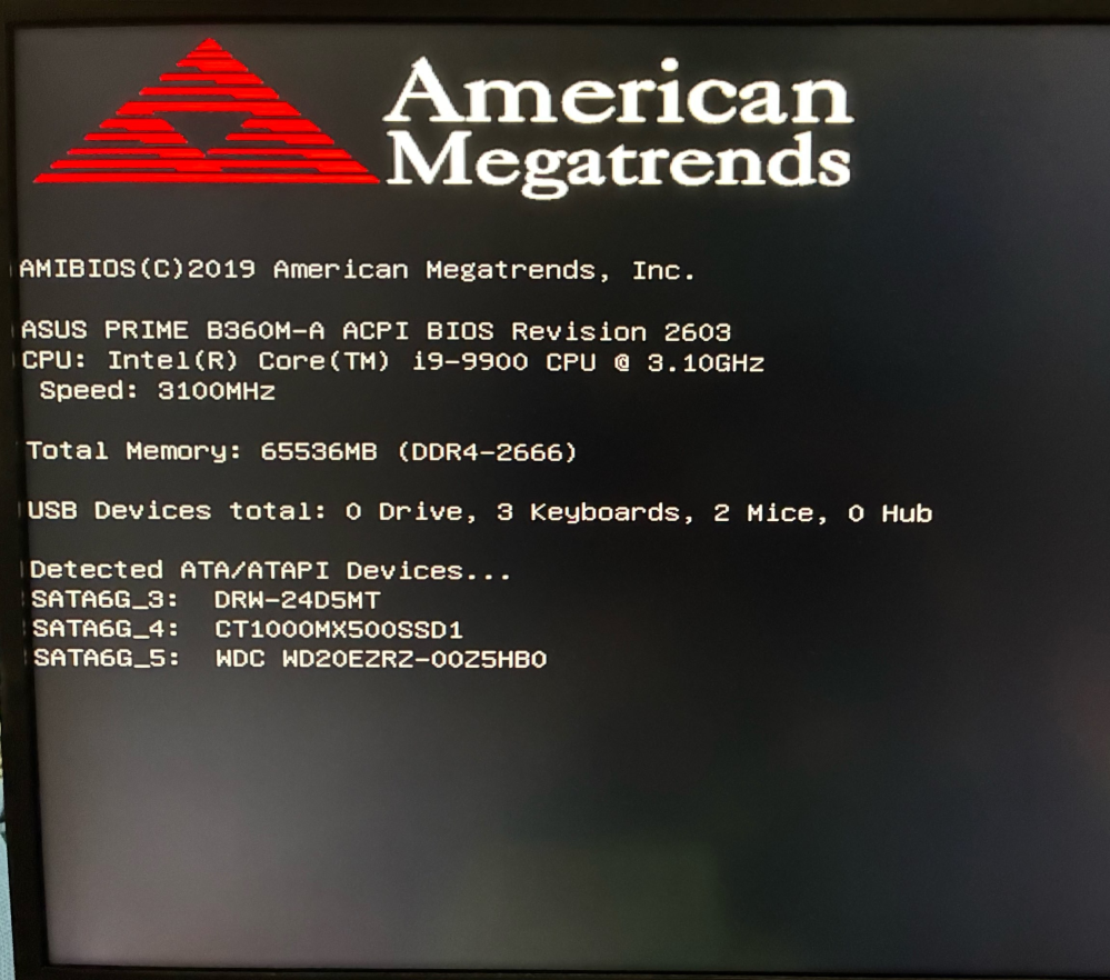 今日の朝から、PC起動時にAmericanMegatrendsと - Yahoo!知恵袋
