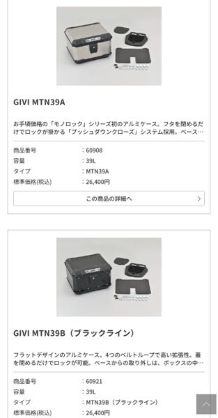 GIVIのリアボックスについて質問します黒い樹脂の30L位のサイズが