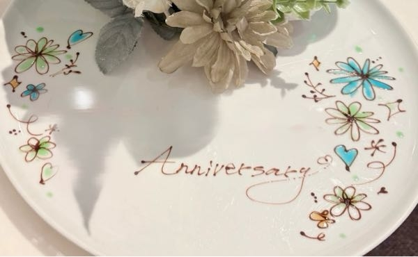 このお祝いプレートってどこのお店のものか、わかる方いますか？調べても該当するお店が見つからなくて……；；