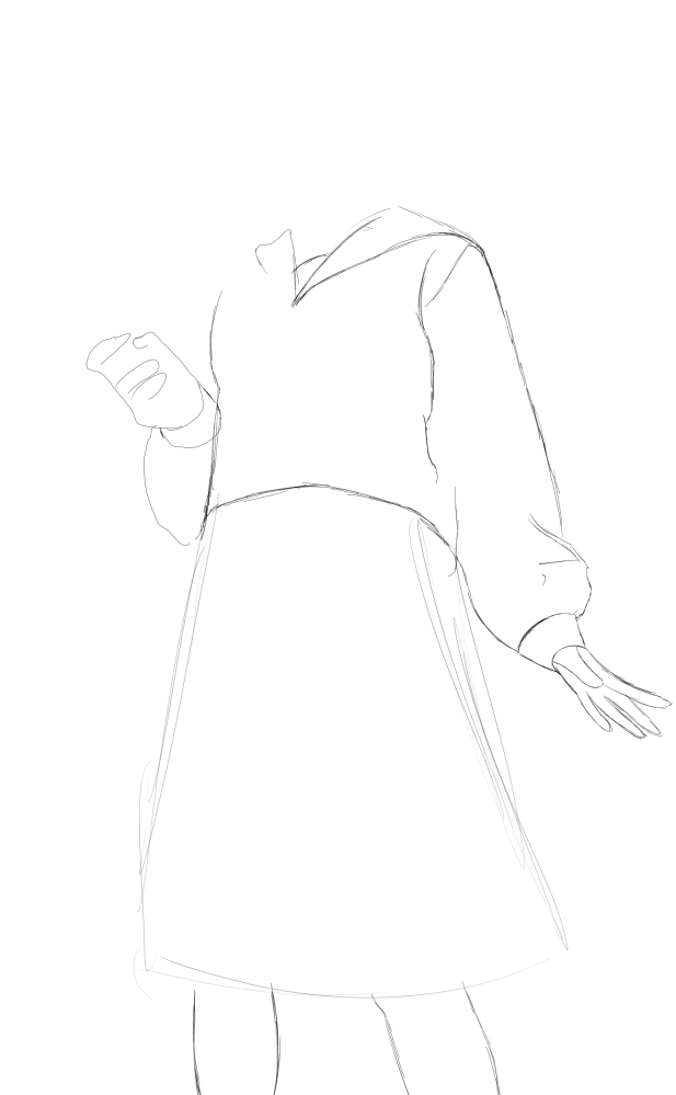 この絵に顔と首を書いてくれませんか？参考にさせてください