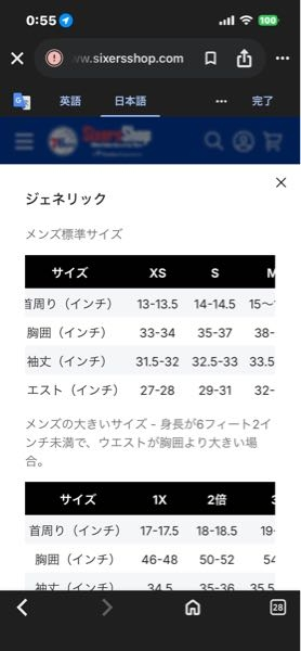 海外と日本の服のサイズの違いがわからないのですが、この写真でいう 