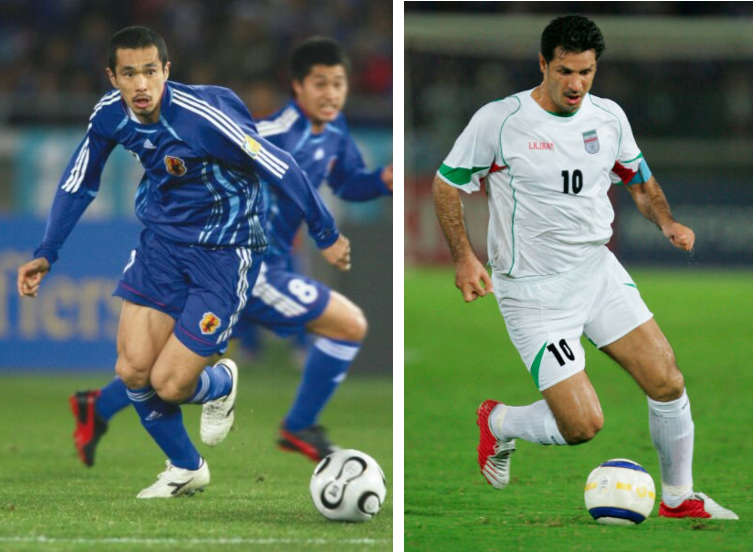 サッカーの元イラン代表のアリ・ダエイ選手と元日本代表の久保竜彦選手