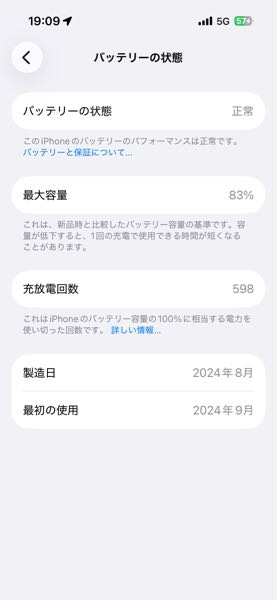 iPhoneのバッテリーの最大容量が83%から全く減らなくなりました。その