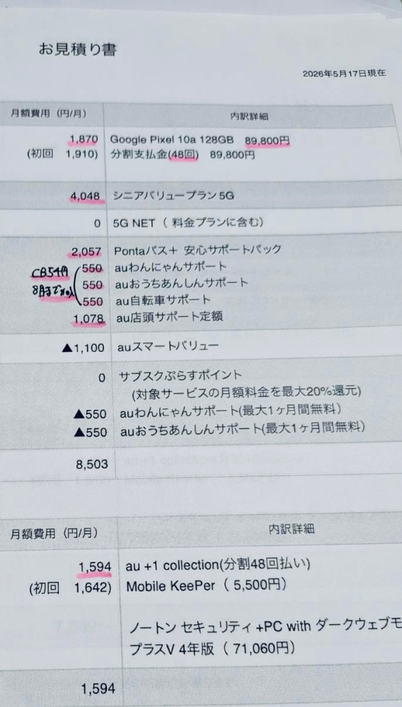 auのオプションサービスについて質問です。 - 以前、遠方の高齢になる 