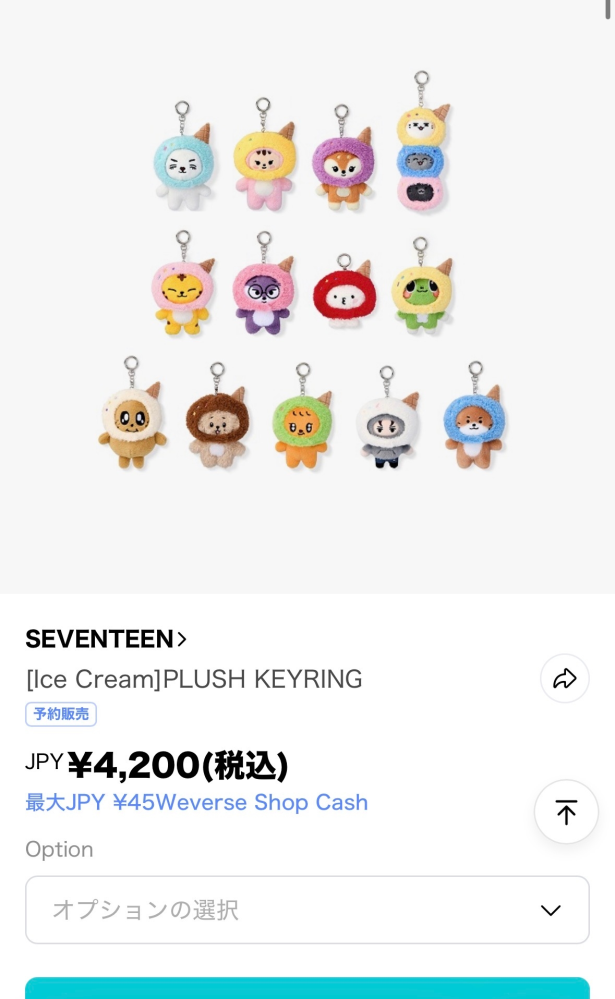 SEVENTEENのMINITEEN[IceCream]PLUSHKEYR - Yahoo!知恵袋