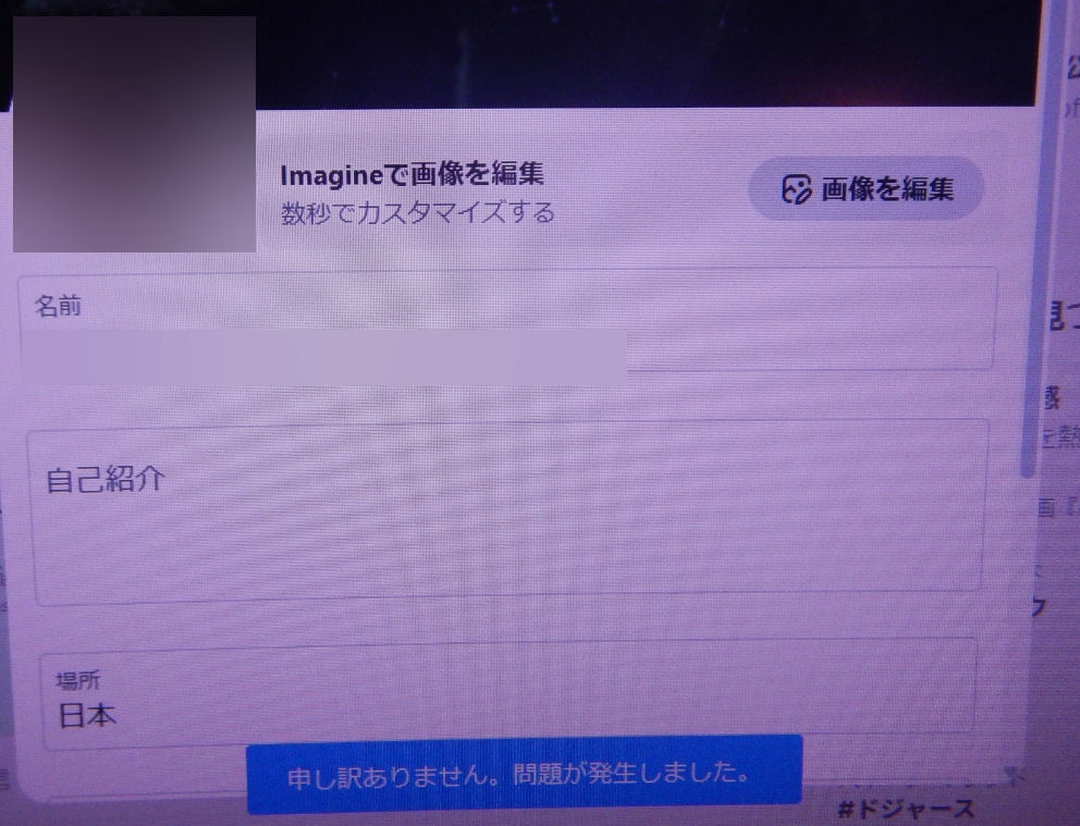 X(ツイッター)で名前の変更が出来ません。X(ツイッター)のプロフィール