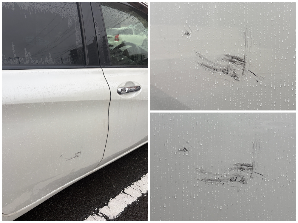 車に身に覚えのないキズができていました。これは何によるものと考え