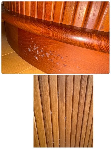 木製家具のカビについて…蛇腹でスライドする木製家具なのですが、梅雨