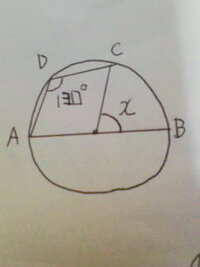 
円周角の図形問題です

Xの角度を教えて下さい。お願いします♪

...
∠ADC＝130゜
真ん中の点は円の中心です
 