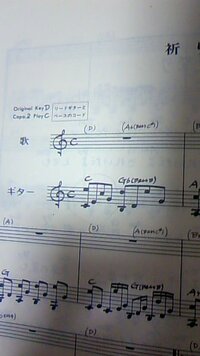 この楽譜は長渕剛の祈りなんですけどギターと書いているとこはどうや Yahoo 知恵袋