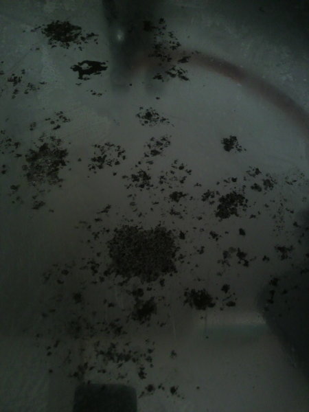 引っ越しのために掃除をしています。ガスコンロの下を拭こうと思い、コンロを動かしたところ、黒いこげ？のようなものがありました。油汚れや 茶色のさびは重曹で落ちましたが、この黒いこげ？だけは落ちません。落とす方法があれば教えてください