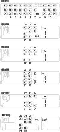 ｊｒ夜行バスドリーム号 ダブルデッカー車 の座席について教えてください Yahoo 知恵袋