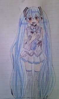 小5女子です イラスト評価お願いします 初音ミクちゃんを描きまし Yahoo 知恵袋