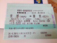 新幹線の京都‐東京の切符で米原‐東京は、乗車できますか? - この切符で