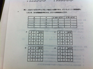 真理値表の問題でX及びYはそれぞれ0または1の値をとる変数である。X