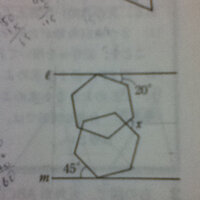 2直線ｌ ｍが平行で 2つの正六角形が図のように交わっているとき 角ｘの大き Yahoo 知恵袋
