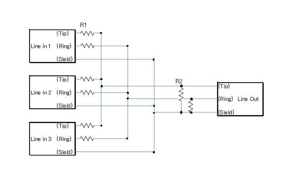 2ch 3系統パッシブミキサーの抵抗値 簡易なミキサーを作りた Yahoo 知恵袋