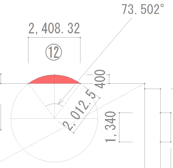 円弧面積の計算方法が分かりません 赤色示されている円弧の面積の計算方法 Yahoo 知恵袋