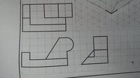 中1の技術についてです キャビネット図及び等角図の書き方の手 Yahoo 知恵袋