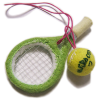 テニスラケット テニスボールのストラップの作り方 フェルトと針金で作るラケット Yahoo 知恵袋