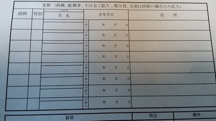 アルバイト先に提出する身上書の家族構成について質問です 結 教えて しごとの先生 Yahoo しごとカタログ