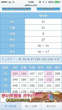 ミュウツーをゲットしました 性格とステータスの診断をお願いいたします ミ Yahoo 知恵袋