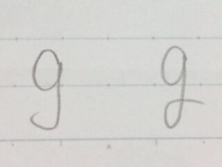 小文字のgの書き方について 小文字のgを写真の右側で書いてしまうのですが Yahoo 知恵袋