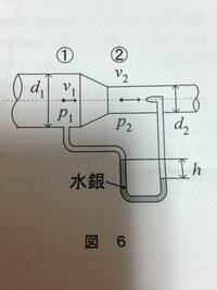 物理の大学の問題です D1 300mm D2 150mmの図6のような管路に Yahoo 知恵袋