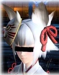 Pso2のアクセサリーについて 画像の頭に付いている赤い紐 と耳 は何 Yahoo 知恵袋