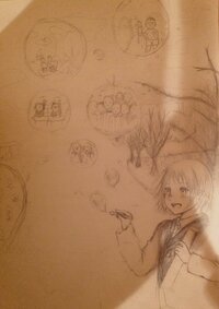 至急 絵が上手い人小学生卒業文集の絵について画像のような子供2人 Yahoo 知恵袋