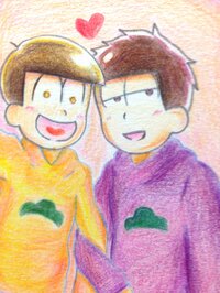 絵の評価お願いします おそ松さんのイラストを描いてみました 色鉛筆で着色して Yahoo 知恵袋