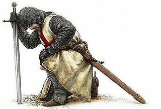 中世ヨーロッパの騎士が戦争をする前にこの祈りのポーズをするのを良く物語や映画 Yahoo 知恵袋
