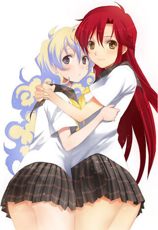 下の画像みたいな女の子同士がこっち向きながらハグしてる感じのイラス Yahoo 知恵袋