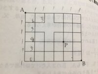 図のような経路で 点aを出発して点pを通り点bへ行く最短経路は何通 Yahoo 知恵袋