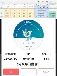 ポケモンgoについてです 私が持っているシャワーズ Cp10 Yahoo 知恵袋