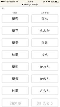 女の子の名付けについてです 蘭 という漢字を入れたくていく Yahoo 知恵袋