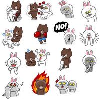 画像の右下 コニーが秘密ってやっている Lineスタンプが見つかりません Yahoo 知恵袋