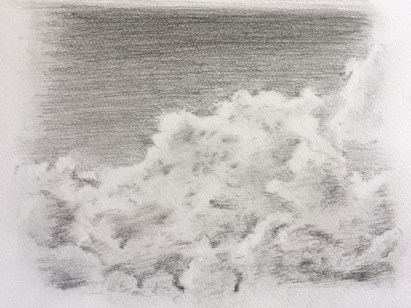 雲の鉛筆デッサンを描かなければならなくなりました - 写真を白黒に 