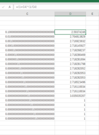 いつもお世話になります Excelでネイピア数を近似しようとしまし Yahoo 知恵袋