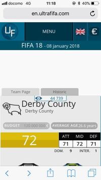 Fifa18のキャリアモードで 写真のようにダービーカウンティの予算 Yahoo 知恵袋