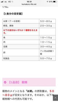 7ヶ月の離乳食タンパク質なんですが これは一回につきなんですか それと Yahoo 知恵袋